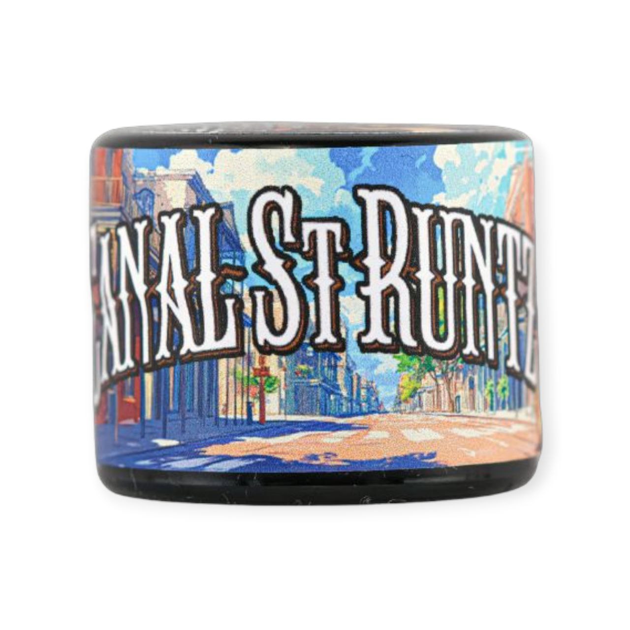Canal St Runtz THCa Rosin in a glass jar with glossy, cold-cured texture