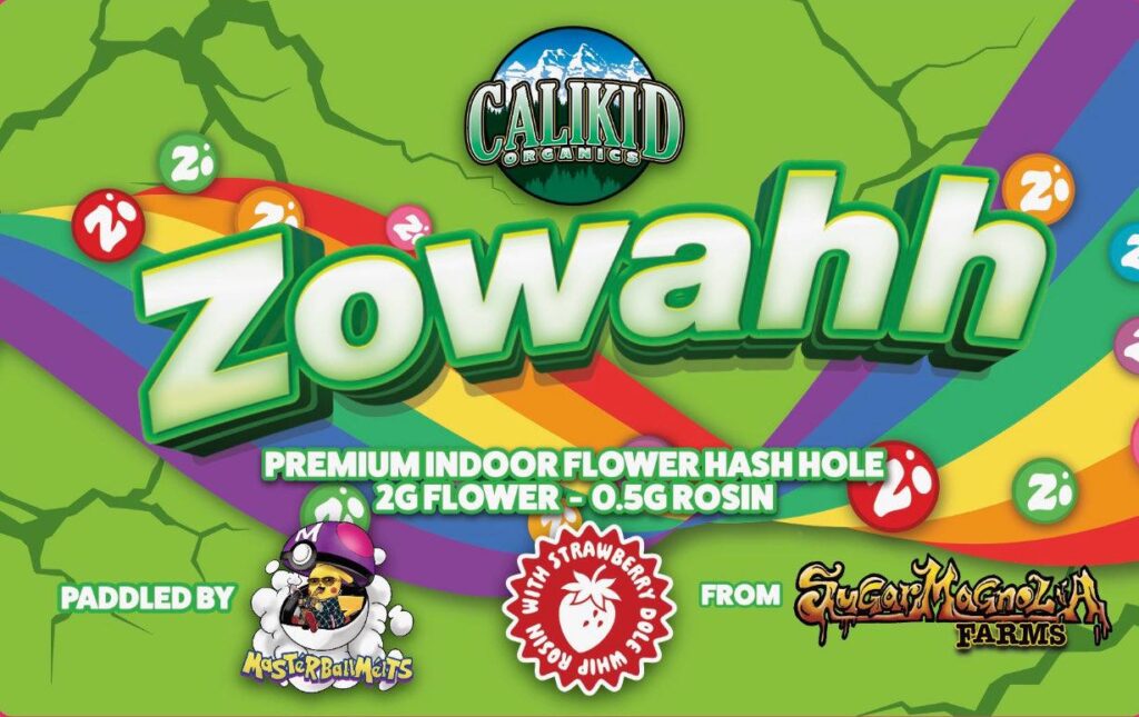 Hand-rolled hash hole featuring premium indoor flower and solventless rosin paddle from Master Ball Melts, part of a limited collaboration drop