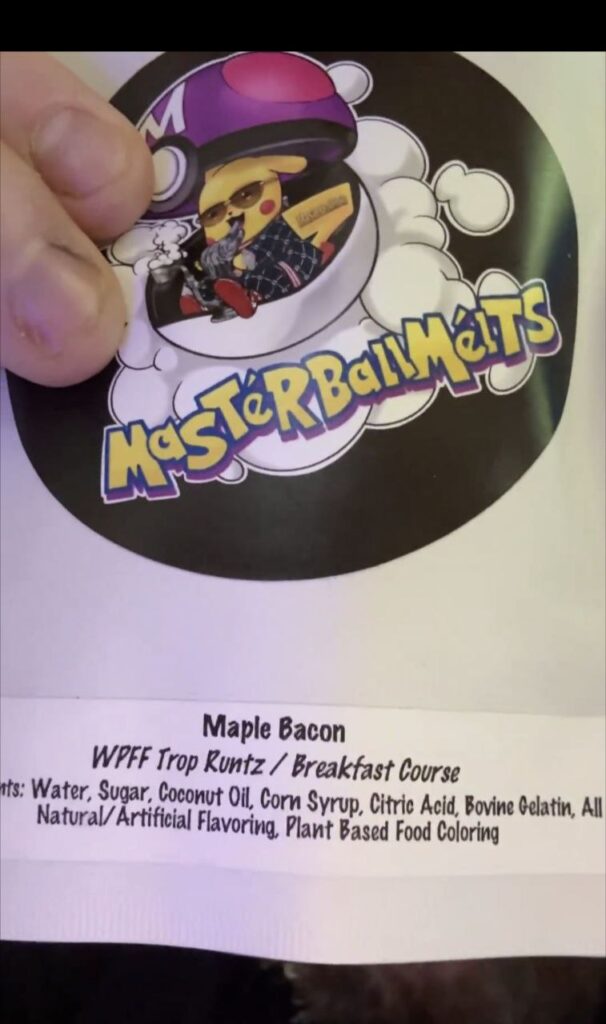 Fresh Squeezed OJ hash rosin gummies with sour center infused with WPFF Tahoe OG by Cozy Cubes × Master Ball Melts