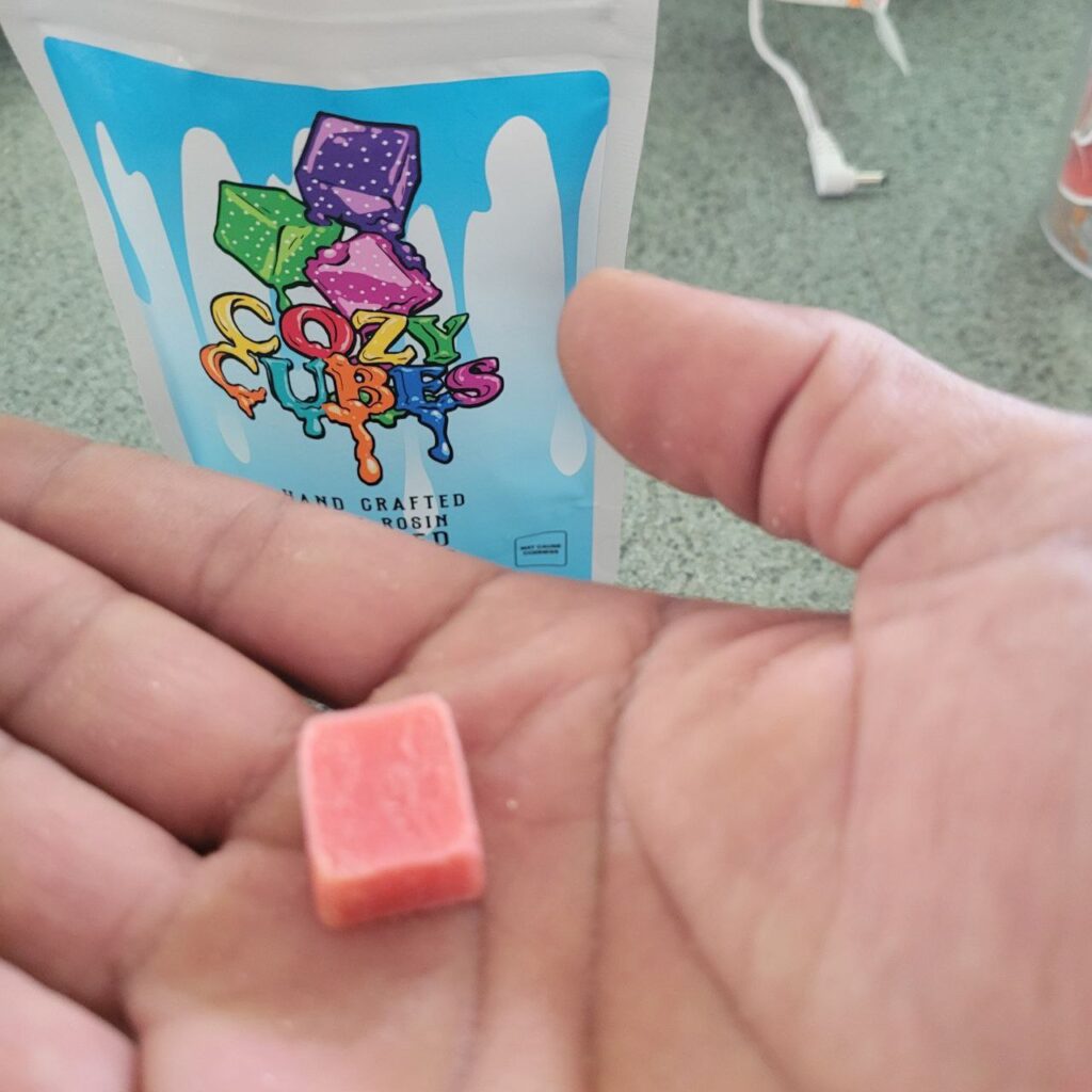 Watermelon Kiwi Sherb hash rosin gummies by Cozy Cubes Γ Master Ball Melts